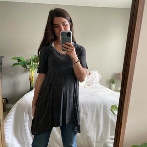 Dark Gray v neck top